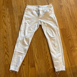 Just USA white fringe skinny jeans